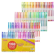 Shuttle Art 160 Pack Glitter Gel Pens, 80 Colors Glitter Gel Pens Set 
