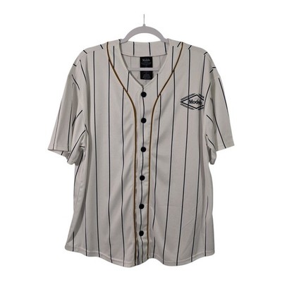 Modelo Cerveza Beer Baseball Jersey Men Size Large Graphic Print Button Shirt