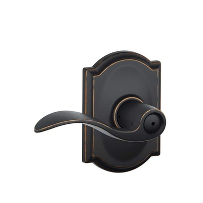 #ad #ad Schlage Accent Aged Bronze Privacy Bed Bath Door Handle with Camelot Trim $24.95