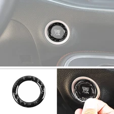 Fit For 2010-2025 Dodge Ram 1500 Carbon Fiber One-Button Start Switch Cover Trim
