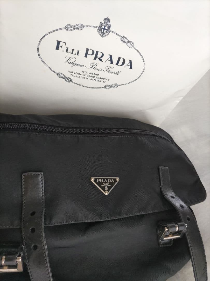 PRADA Nylon Shoulder Bag Black thumbnail 9