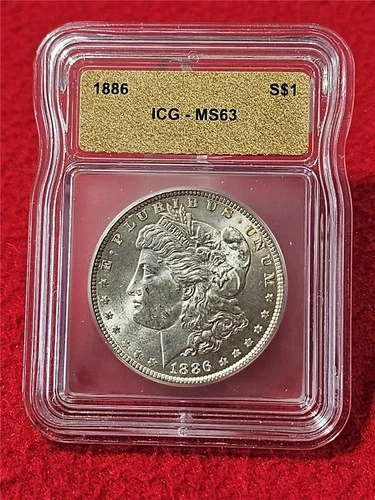 1886  MORGAN SILVER DOLLAR  ICG  MS 63                                   #T1649
