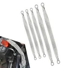 5 PCS Car Grounding Strap Kit, 10"/13" 220V Flat Braided Metal Soft Engine 