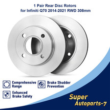 1 Pair Rear Disc Brake Rotors for Infiniti Q70 2014-2021 RWD 308mm