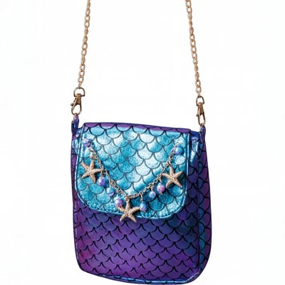 ORLOB HANDELSGESELLSCHAFT Meerjungfrauen Handtasche Mermaid Tasche Korallenriff Blau Lila für Damen