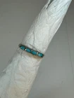 Rings (2) Native Am.Zuni Inlay,Slender Silver Band, 4 Stones, Vintage, Sz 6, (S6