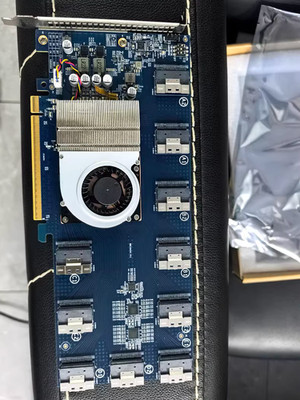 PEX88096 PLX88096 Expansion Card PCIe 4.0 x16 TO 10*SFF-8654 SlimSAS 12*NVMe U.2