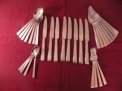 31 Pieces Mikasa KYLER 18/10 Stainless Steel Hammered Flatware Teaspoons Forks +