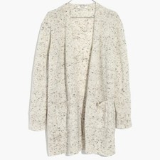 NWT Madewell Donegal Kent Cardigan Sweater Open Front Flecked Gray Size Medium