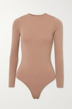 Skims Essential Women's Crew Neck Long Sleeve Bodysuit Tigers Eye L / XL Thong
