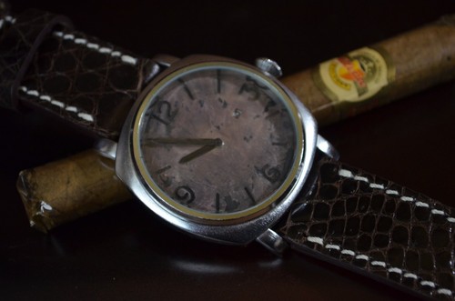CORREA RELOJ 26 24 22 MM GENUINA PIEL ALIGATOR MARRON II MA STRAP APTA PANERAI - Picture 3 of 12