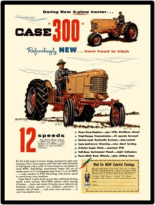 Case Farm Machinery New Metal Sign: Case 300 Tractor Featured
