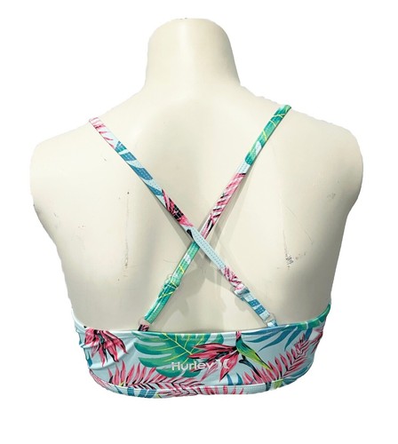 Hurley Girls' Big Triangle Bikini Top Juniors XL Tropical Print Adjustable Multi - Picture 3 of 5