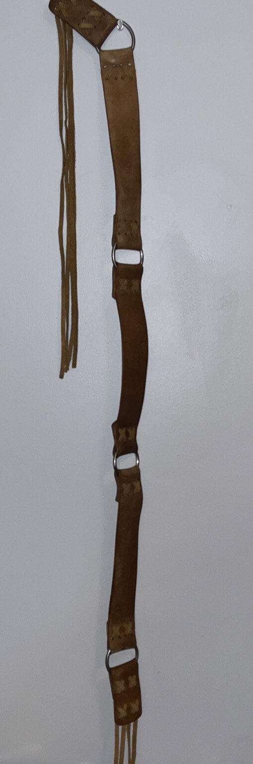 Leather Belt Bohemian Brown Size 34 Inches Belt vintage-image