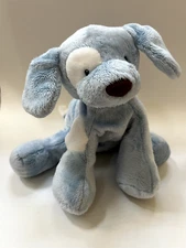 Baby GUND "Spunky" Blue White Puppy Dog Stuffed Animal Plush Toy 11", Cute,