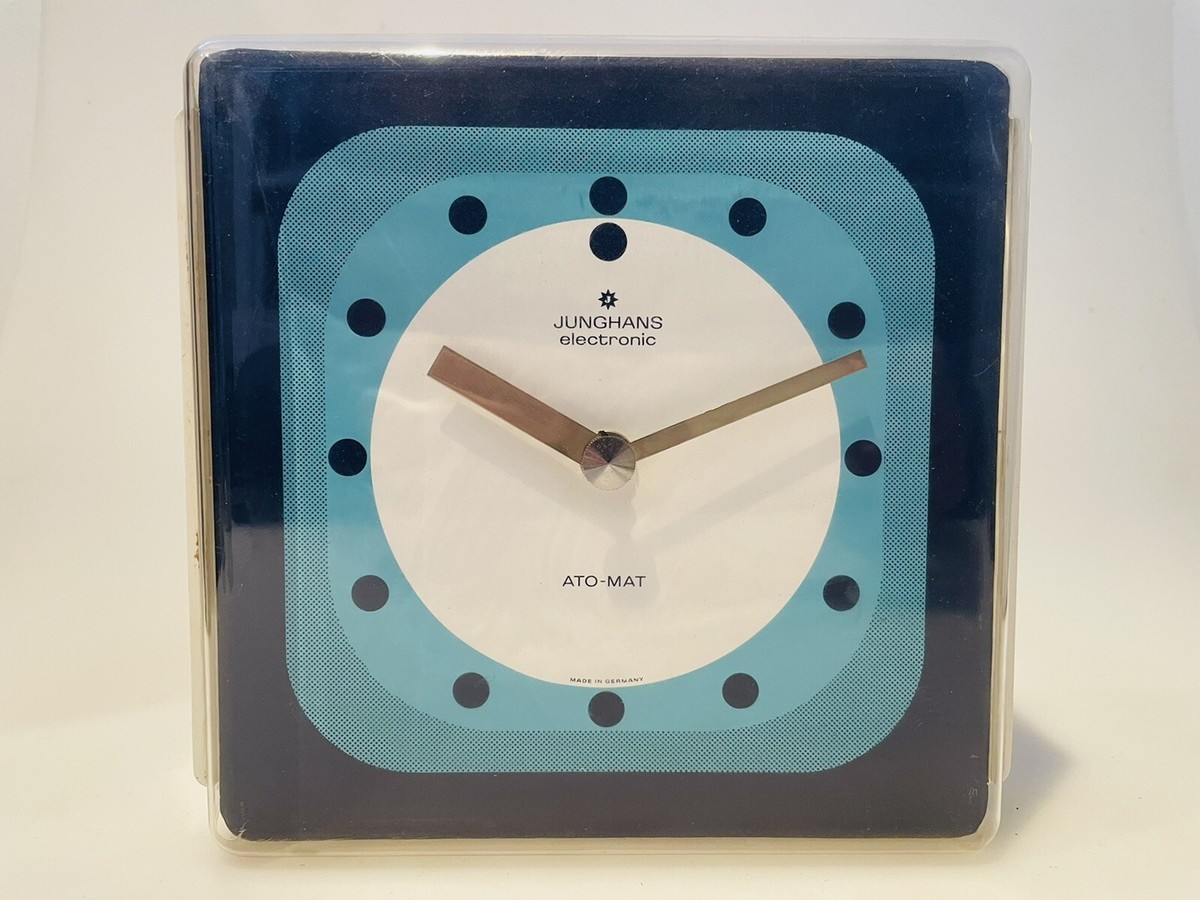 Junghans Ato-Mat Vintage Clock Blue Design Germany 70,s