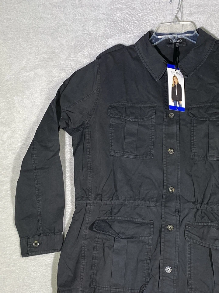 Chaqueta para mujer David Bitton Buffalo talla grande negra estilo militar/utilitario nueva con etiquetas Foto 3 de 4