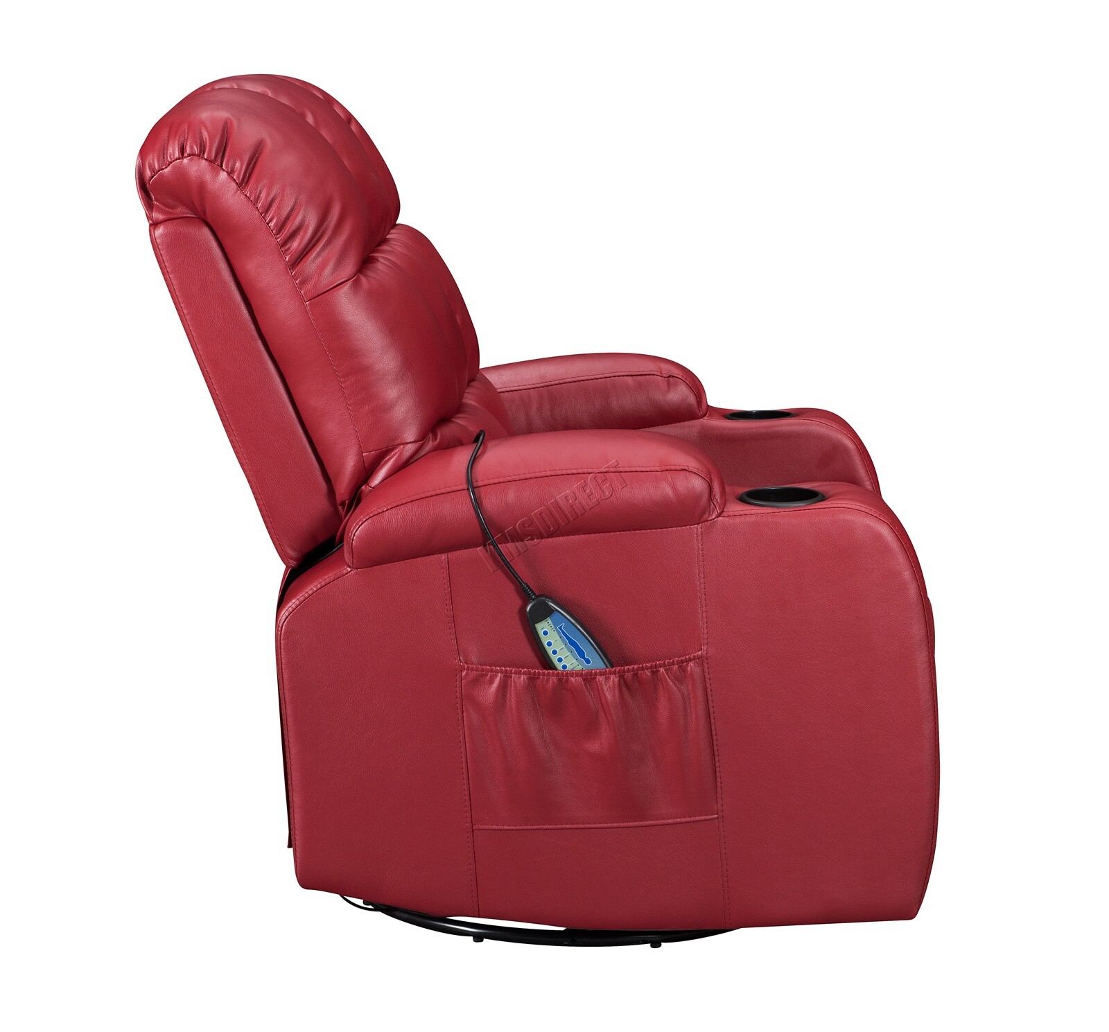Leather Massage Recliner Chair Sofa Rocking Swivel Armchair Remote