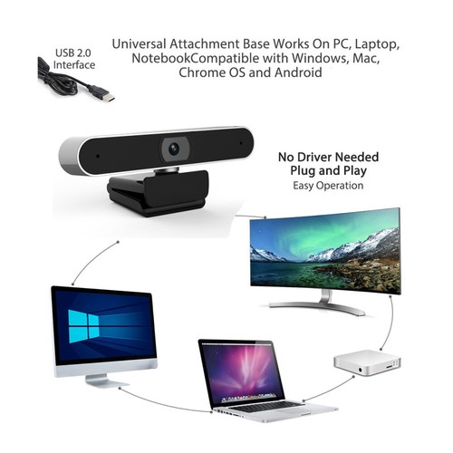 1080P Autofokus Webcam 5MP USB Computer Kamera mit Noise Cancelling Mikrofon