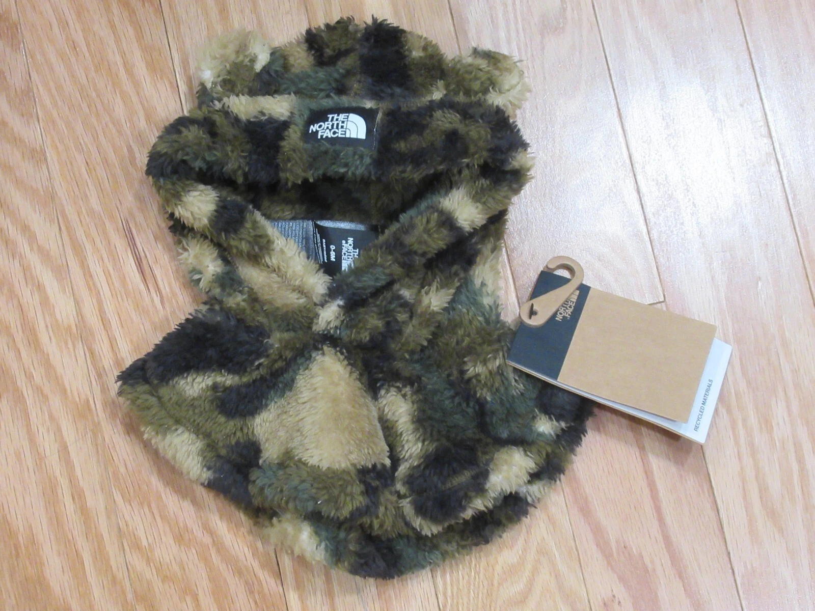 The North Face Infant Baby Bear Fleece Hood Camouflage Hat 0-6 Months ~NWT~