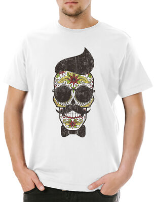 Sugar Skull Hipster Herren T-Shirt Schädel Mexiko Gang Latino Mexico Latin