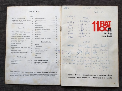 Libretto uso e manutenzione FIAT 1100 R berlina e familiare 1967 - Foto 2 di 6