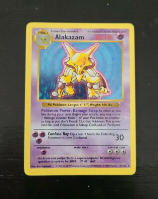 英語版初期　ポケモンカード　Alakazam shadowless holo Pokémon TCG Alakazam Base Set 1/102 Holo Shadowless Holo Rare | eBay