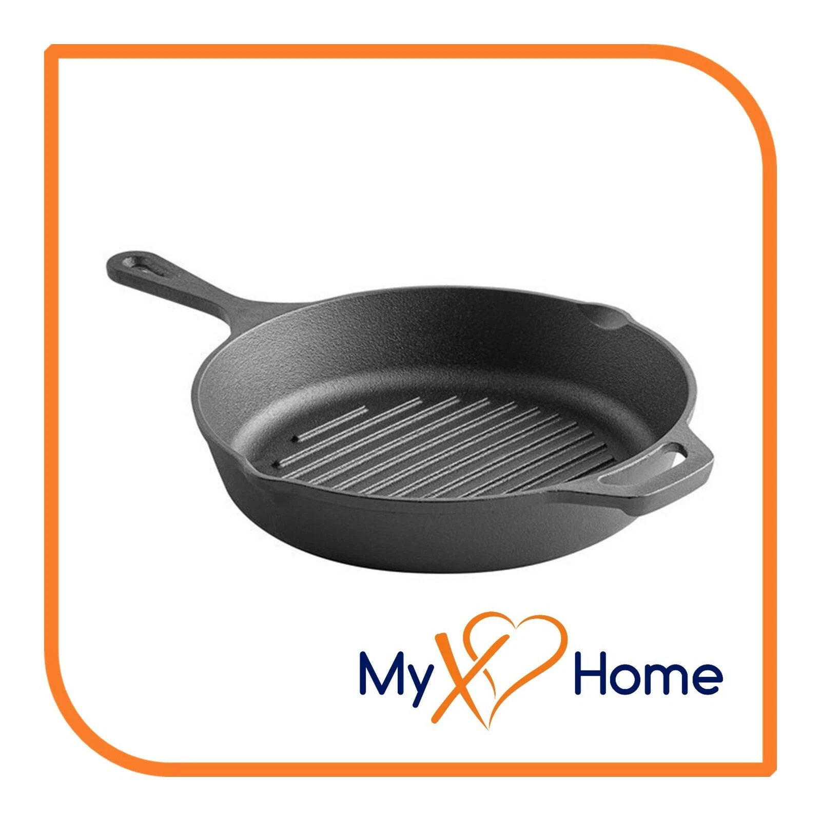 10 1/4" Pre-Seasoned Cast Iron Grill Pan (1 Skillet) by MyXOHome