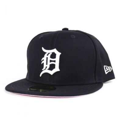 pins付NEWERA DETROIT TIGERS 59FIFTY 7 3/8 Navy Detroit Tigers Pink Brim 59Fifty New Era Fitted 7 1/8