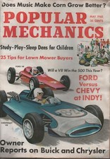 Popular Mechanics mag Ford vs Chevy At Indy May 1963 