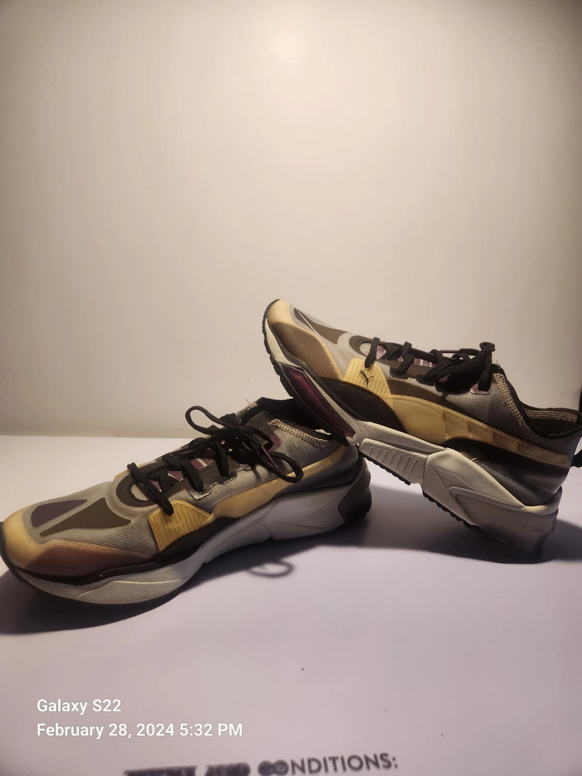 Size 10.5 PUMA LQDCELL Optic Sheer Black Violet Summer Breathable Shoes Freeship