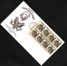 #1284b 6c Franklin D. Roosevelt -Booklet Pane of 8- Chickering/Jackson FDCBP8