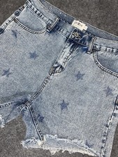 Umgee Denim Jean Shorts SZ 5 Star Acid Mineral Light Wash Cut Off