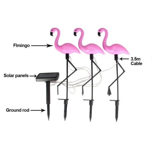 LED Solar Gartenstecker Leuchte Flamingo Solarlampe Balkon Gartenleuchte Deko - Bild 17 von 18