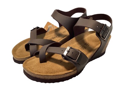 Project Cloud Baretta Leather Sandal Memory Foam W US 5 New With Tags Chocolate