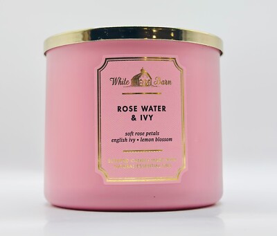 Bath & Body Works Rose Water & Ivy 14.5 oz 3 wick Candle New