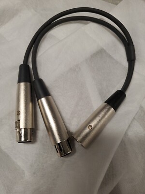 3-Pin XLR Male Plug to Dual 2 Female Jack Y Splitter Mic DJ Cable Adaptor 1-10X
