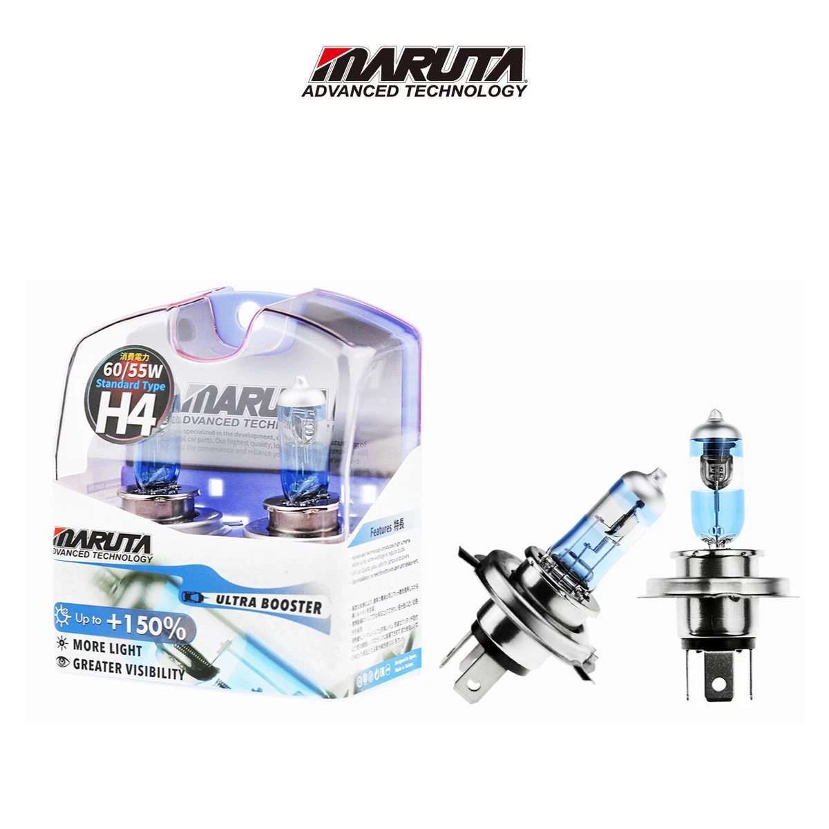 New MTEC MARUTA Ultra Booster 150 Halogen Bulb H4 9003 Latest Product