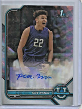 Pete Nance 2021/22 Bowman University Chrome Refractor Autograph #124/199