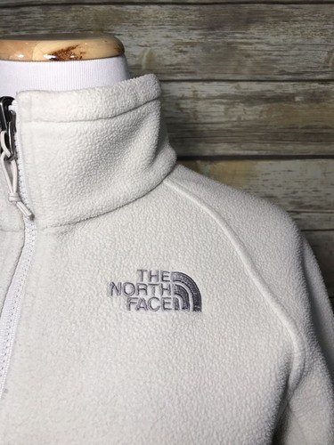 Womens NORTH FACE Khumbu Fleece Jacket Full Zip Hiking Winter Off White Sz Small - Picture 3 of 7