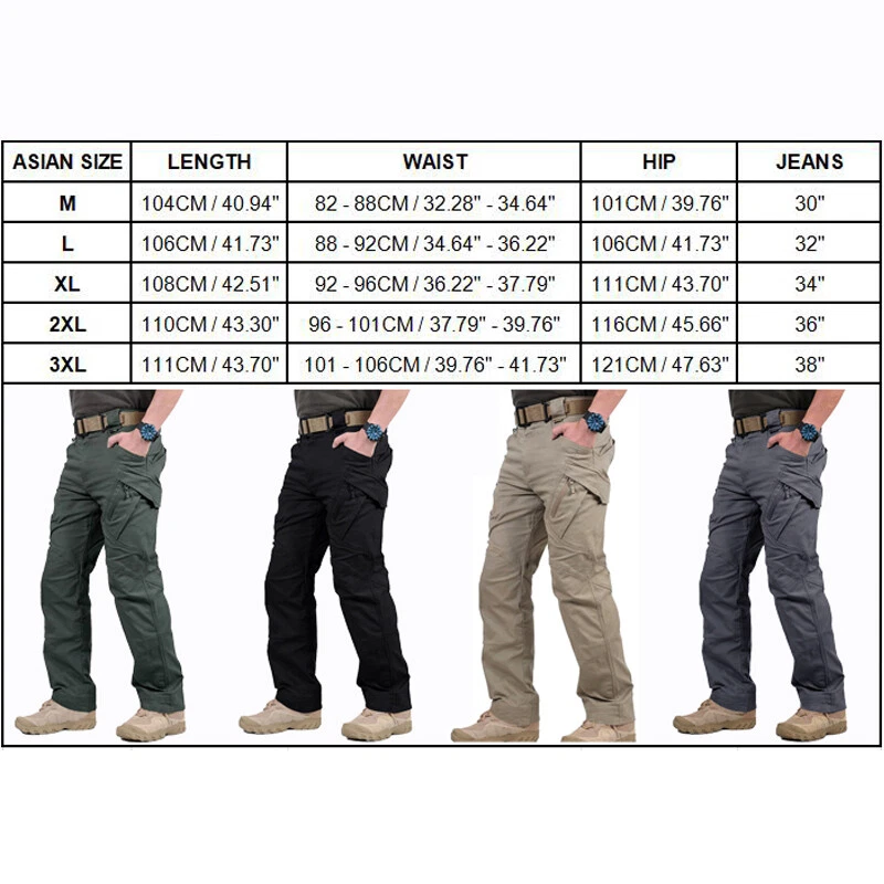 US Men Tactical Cargo Pants Soldier Straight-fit Work Combat Trousers Outdoor AA - Image 2 of 4