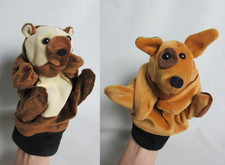 Bundle of 4 Detailed Childrens Hand Puppets: 2 Bears & 2 Dogs