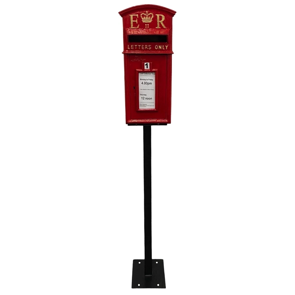 Royal ER II Letters Only Mailbox in Red Cast Iron – Wall Mounted or Standing - Image 4 of 4