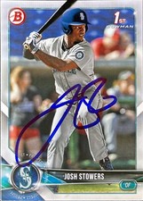 2018 Bowman Draft #190 Josh Stowers Rookie Seattle Mariners AUTO SIGNED COA