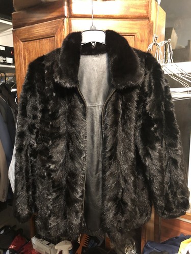 Mens XL Reversible Genuine Mink Fur and 