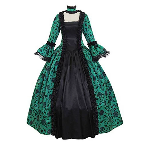 Retro Women's Medieval Victorian Dress Costume Party Renaissance Dress Ball Gown - Picture 23 of 27