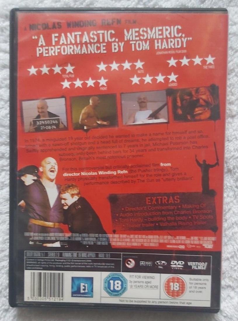 Bronson DVD Tom Hardy Based on a True Story Prison Drama UK