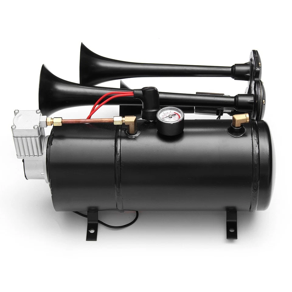 Air Compressor 4 Trumpet With 6 Liter Tank 12V For Train Air Horn Kit 150PSI - Image 4 of 4