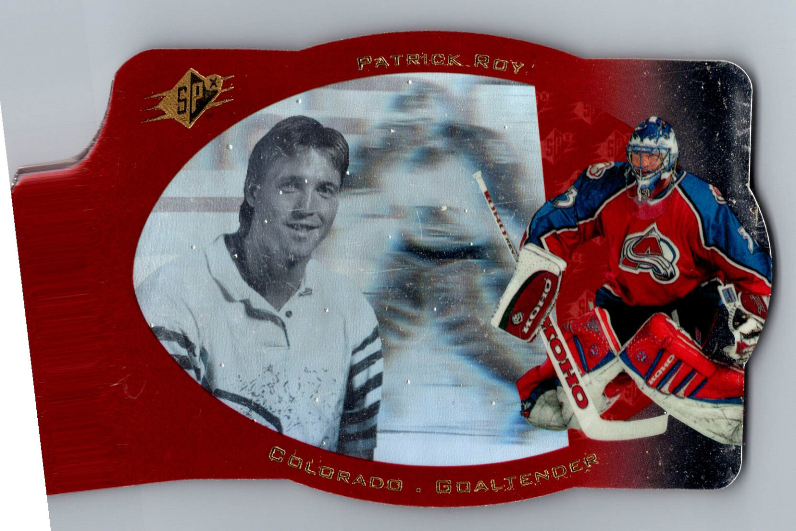 1996-97 UD SPx Patrick Roy Gold Die-Cut Hologram Holo #10 Avalanche