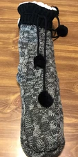 Jane and Bleecker Slipper Socks Warm Fuzzy Soft Winter Gray Knit Plush Holidays